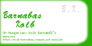 barnabas kolb business card